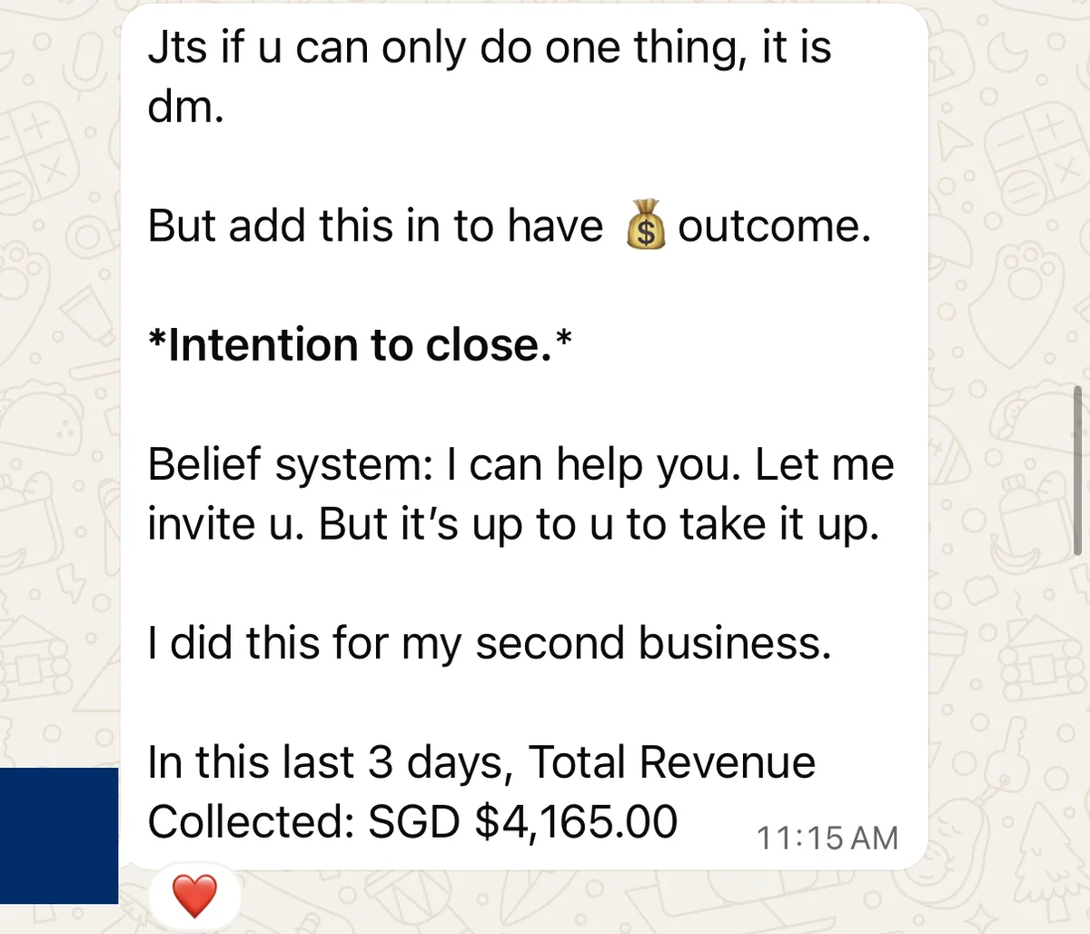 SGD $4,165 collected in 3 days from DMs